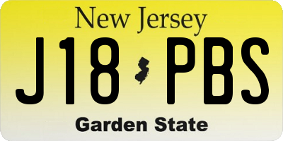 NJ license plate J18PBS