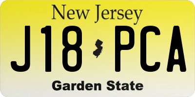 NJ license plate J18PCA
