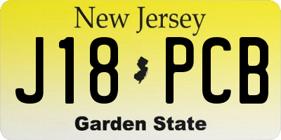 NJ license plate J18PCB