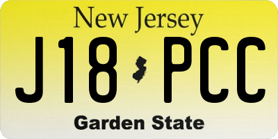 NJ license plate J18PCC