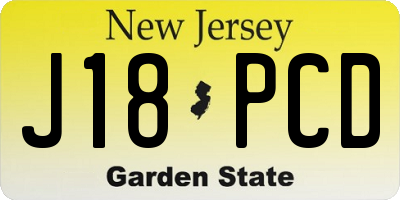 NJ license plate J18PCD