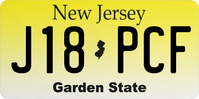 NJ license plate J18PCF