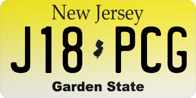 NJ license plate J18PCG