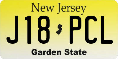 NJ license plate J18PCL