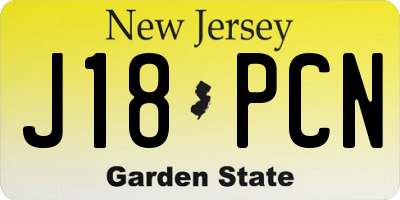 NJ license plate J18PCN