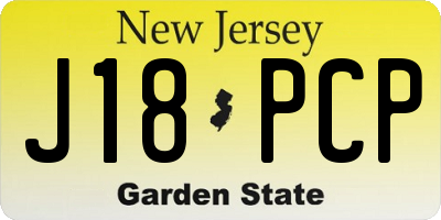 NJ license plate J18PCP
