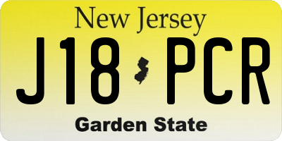 NJ license plate J18PCR