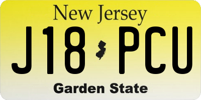 NJ license plate J18PCU