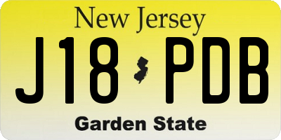 NJ license plate J18PDB
