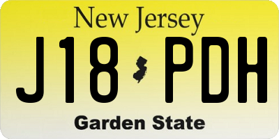 NJ license plate J18PDH