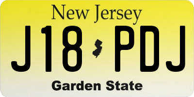 NJ license plate J18PDJ