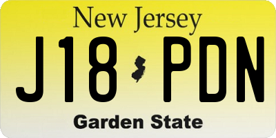 NJ license plate J18PDN