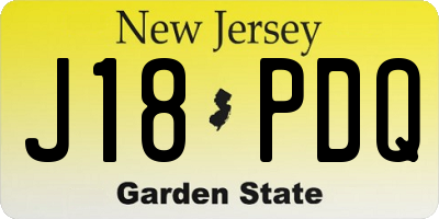NJ license plate J18PDQ