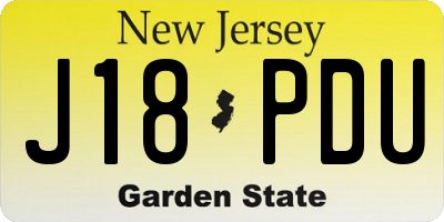 NJ license plate J18PDU