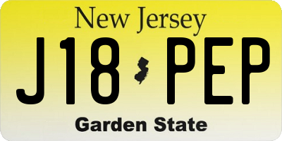 NJ license plate J18PEP