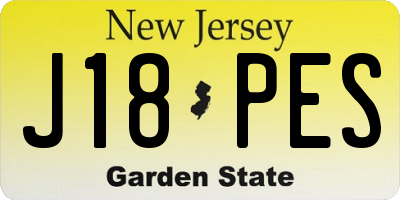 NJ license plate J18PES