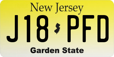 NJ license plate J18PFD