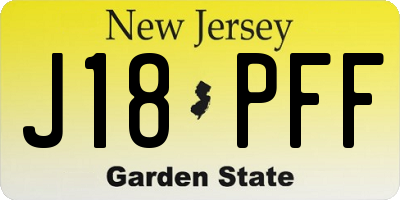NJ license plate J18PFF