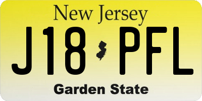 NJ license plate J18PFL