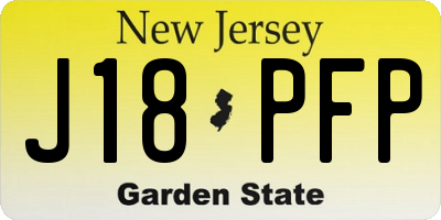 NJ license plate J18PFP