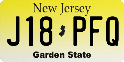NJ license plate J18PFQ