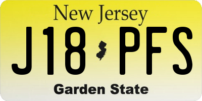 NJ license plate J18PFS