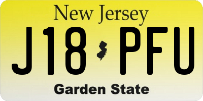 NJ license plate J18PFU