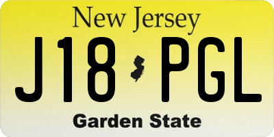NJ license plate J18PGL