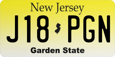 NJ license plate J18PGN
