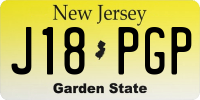 NJ license plate J18PGP