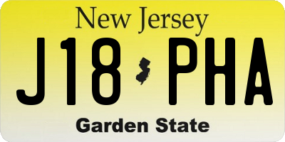 NJ license plate J18PHA