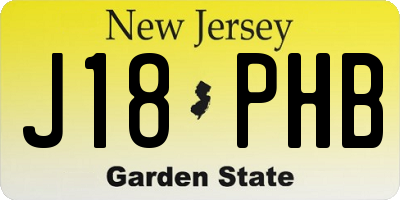 NJ license plate J18PHB