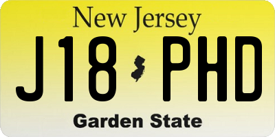 NJ license plate J18PHD