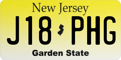 NJ license plate J18PHG