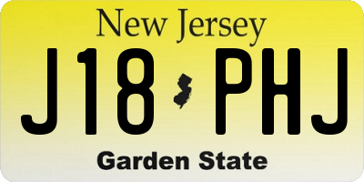 NJ license plate J18PHJ