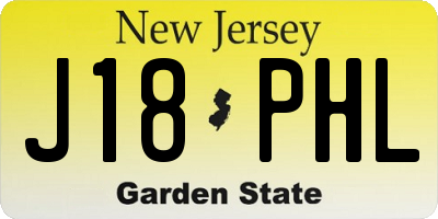 NJ license plate J18PHL