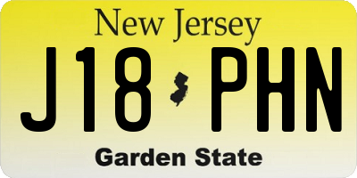 NJ license plate J18PHN