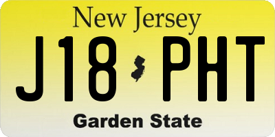 NJ license plate J18PHT