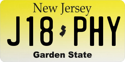 NJ license plate J18PHY