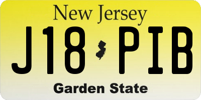 NJ license plate J18PIB