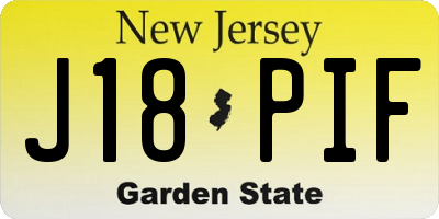 NJ license plate J18PIF