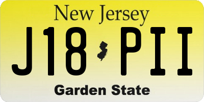 NJ license plate J18PII