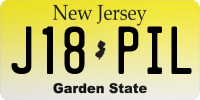 NJ license plate J18PIL