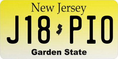 NJ license plate J18PIO