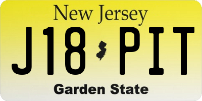 NJ license plate J18PIT