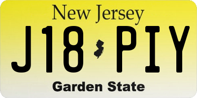 NJ license plate J18PIY
