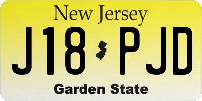 NJ license plate J18PJD