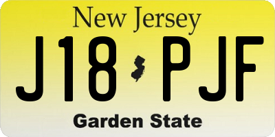 NJ license plate J18PJF