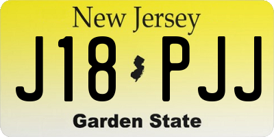 NJ license plate J18PJJ