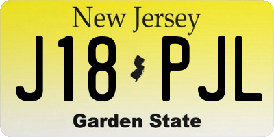 NJ license plate J18PJL